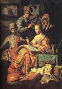 REMBRANDT Harmenszoon van Rijn The Music Party  dhd china oil painting reproduction